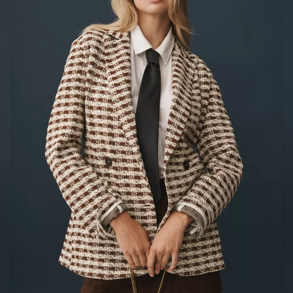 Anthropologie Dolan Left Coast Knit Houndstooth Blazer